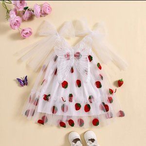 Strawberry Dress Strawberries Outfit Berries Clothes Birthday Butterfly Dress